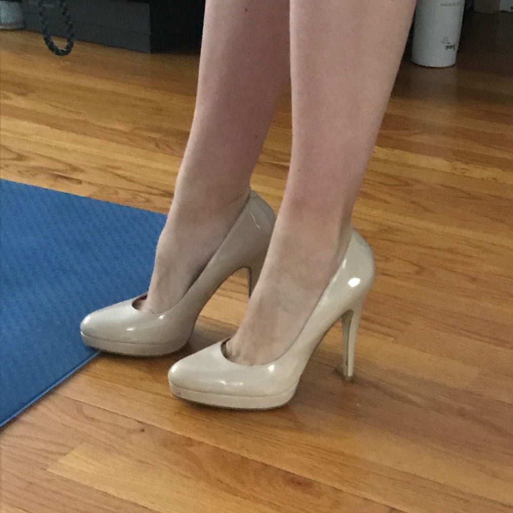 Aldo Patent Leather beige heels